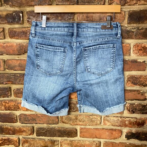 Kut From The Kloth Blue Denim Cuffed Boyfriend Jean Shorts Women's Size 2 - Picture 4 of 6